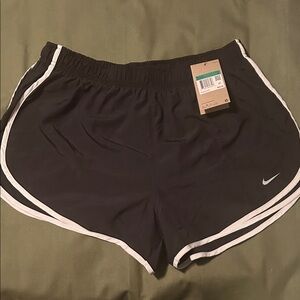 Nike Women's Black and White Athletic Shorts